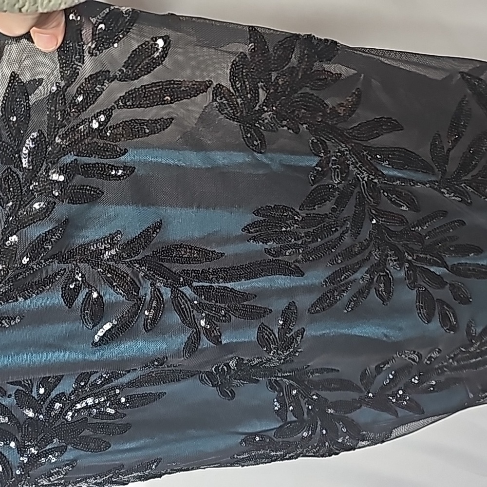 NWOT Alex & Eve sequined razorback halter neck midi sheath floral dress sz 10 - Picture 5 of 12